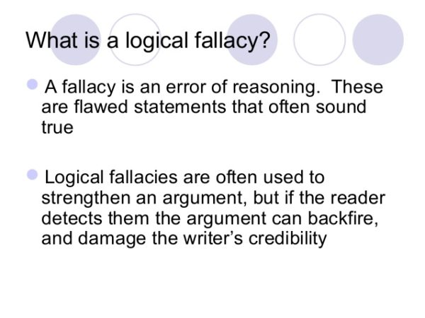 Fallacies or Errors in Logic - Info by Matt Cole