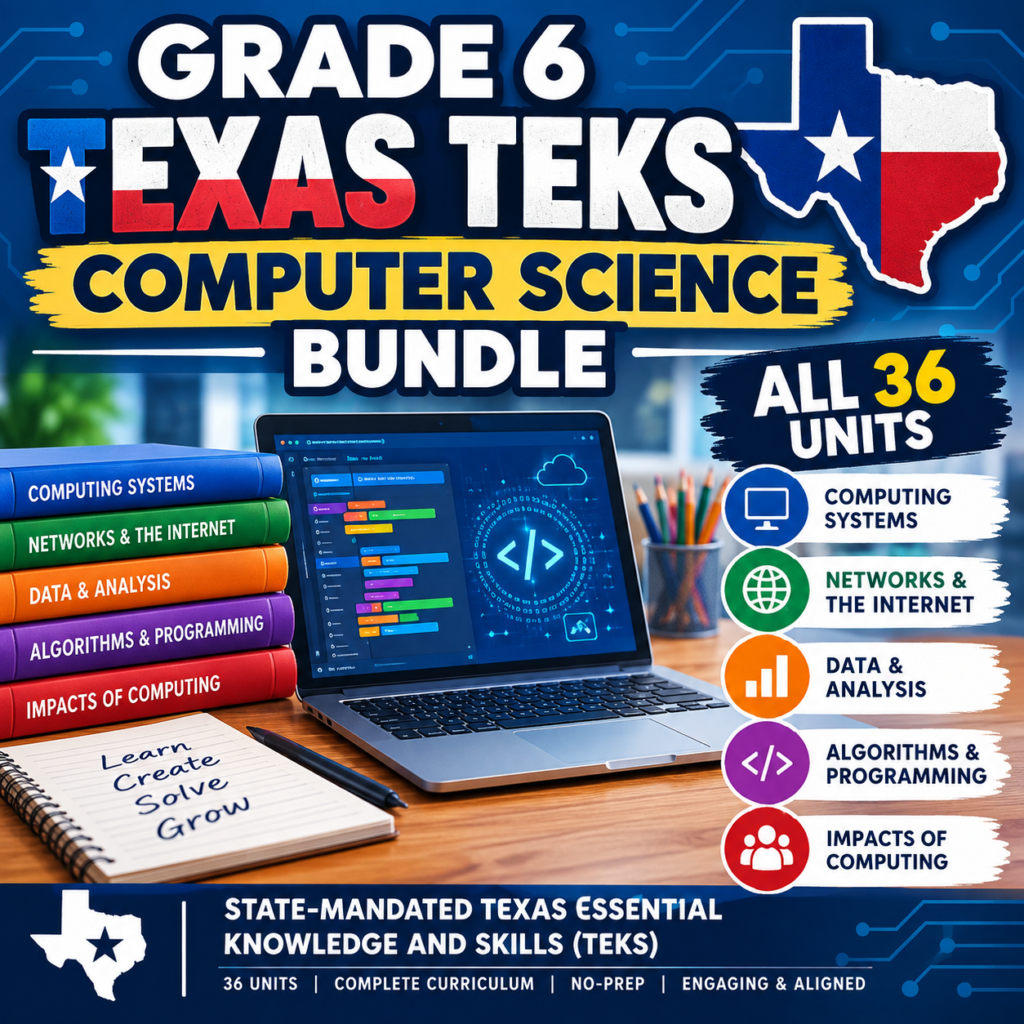 6th Grade CS Bundle — All 36 TEKS Standards
