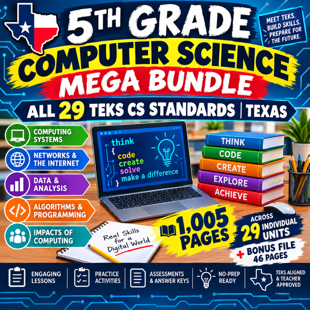 5th Grade CS Bundle — All 30 TEKS Standards